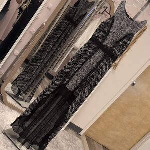 BCBGMaxAzria Black and Gray High Low Dress